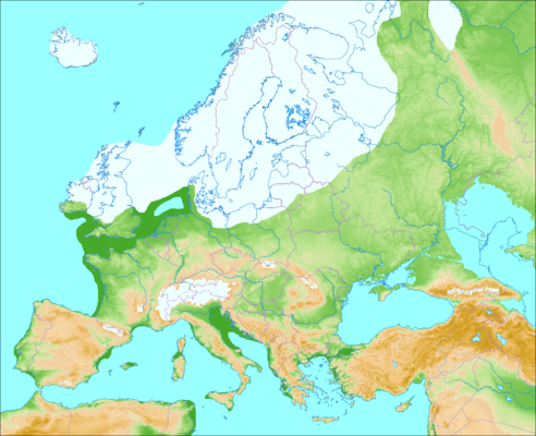 Carte de la glaciation de Wurm (Mapa de la glaciacion de Wurm)