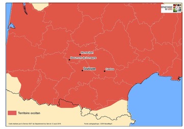 Carte zoomée sur Toulouse avec Castres (Mapa)